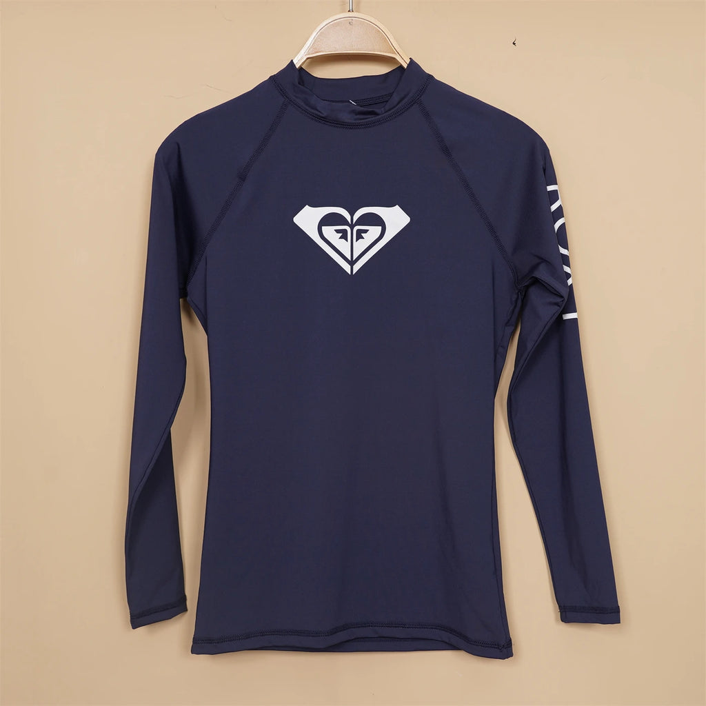 ROXY Surfing Swimming Beach UPF50 Sun Protection Long Sleeve round Neck High Elastic Breathable Moisture Wicking T-Shirt for ...