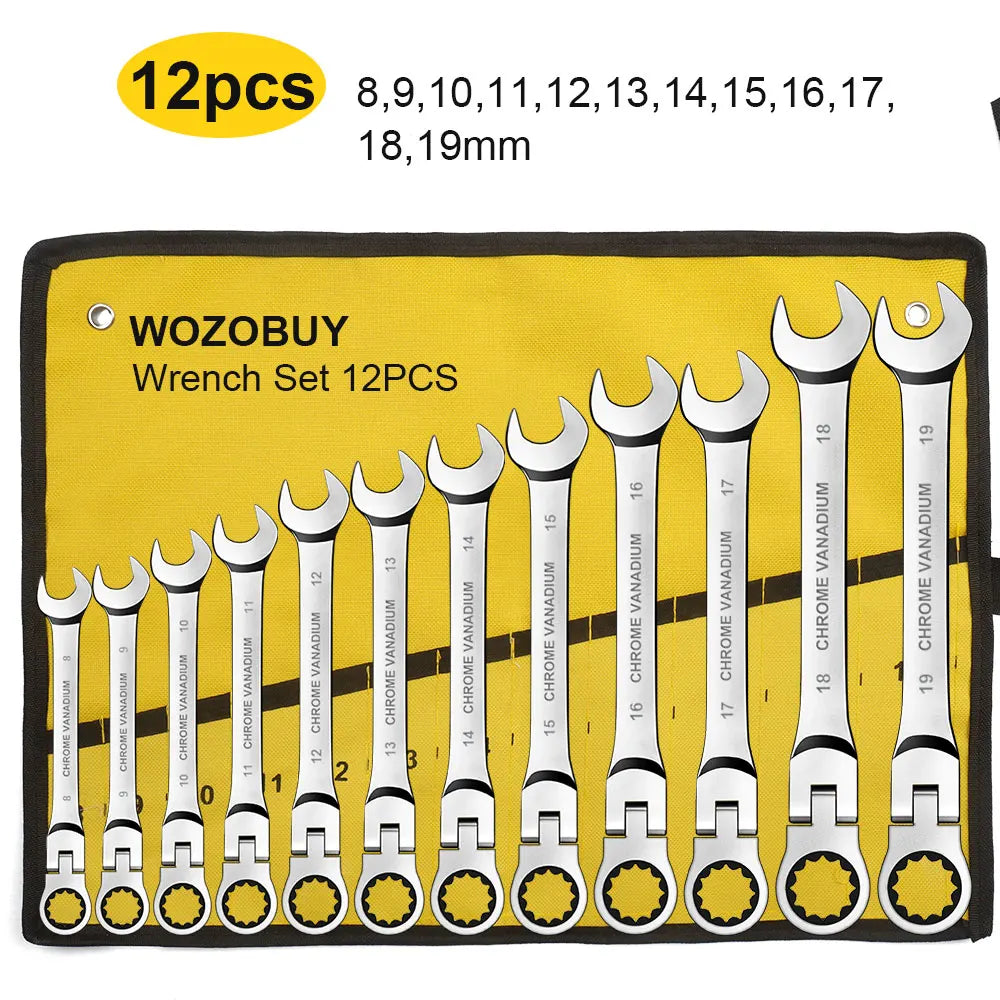 Clé à Cliquet Flex 180° WOZOBUY 6-22mm 72 Dents