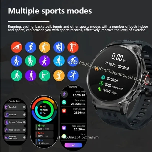 2025 New V69 1.85  Inch HD Bluetooth Call 710mAh Smart Watch Men Sports Fitness Tracker Heart Monitor Smartwatch For Android IOS