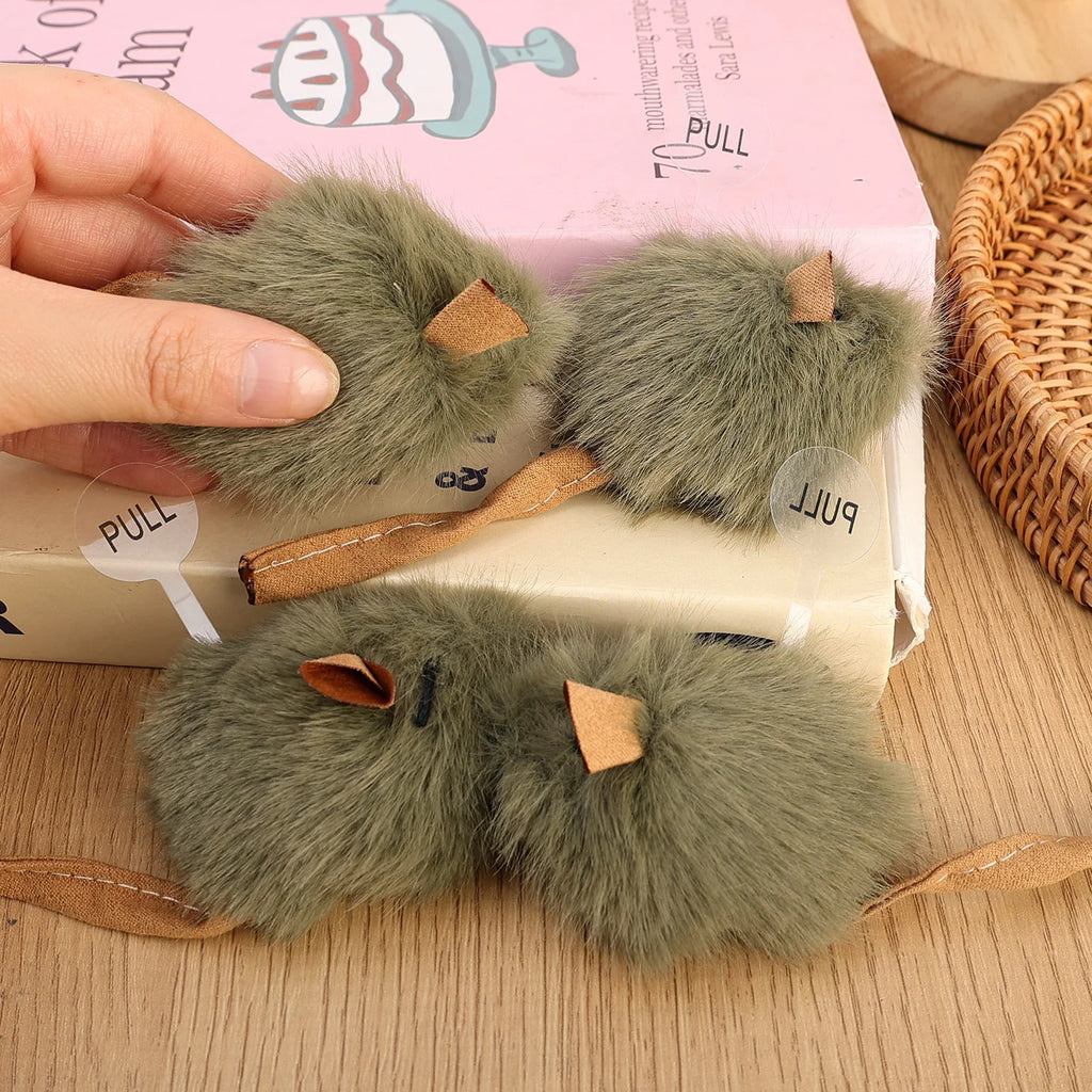 10/1PCS Interactive Mouse Plush Cat Chew Toy Squeaky Imitation Mice Bite-resistant Kitten Toy Interactive Plush Cat Toy Supplies