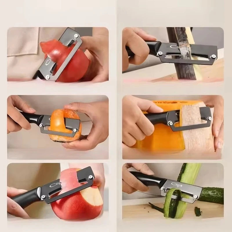 Multi-Function Kitchen-Specific Peeler for Slicing Fruit and Vegetables Stainless Steel Kitchen Peeler with Steel Handle