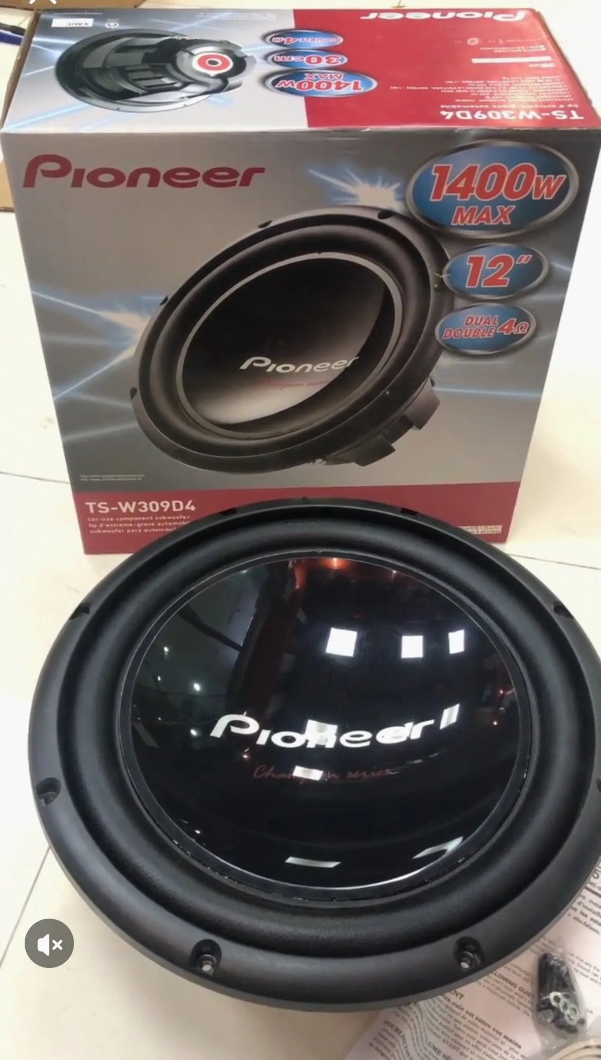 Pioneer TS-W309D4 12" Car Subwoofer 1400W Peak 400W RMS Dual 4 Ohm Voice Coil Powerful Bass Car Audio Speaker