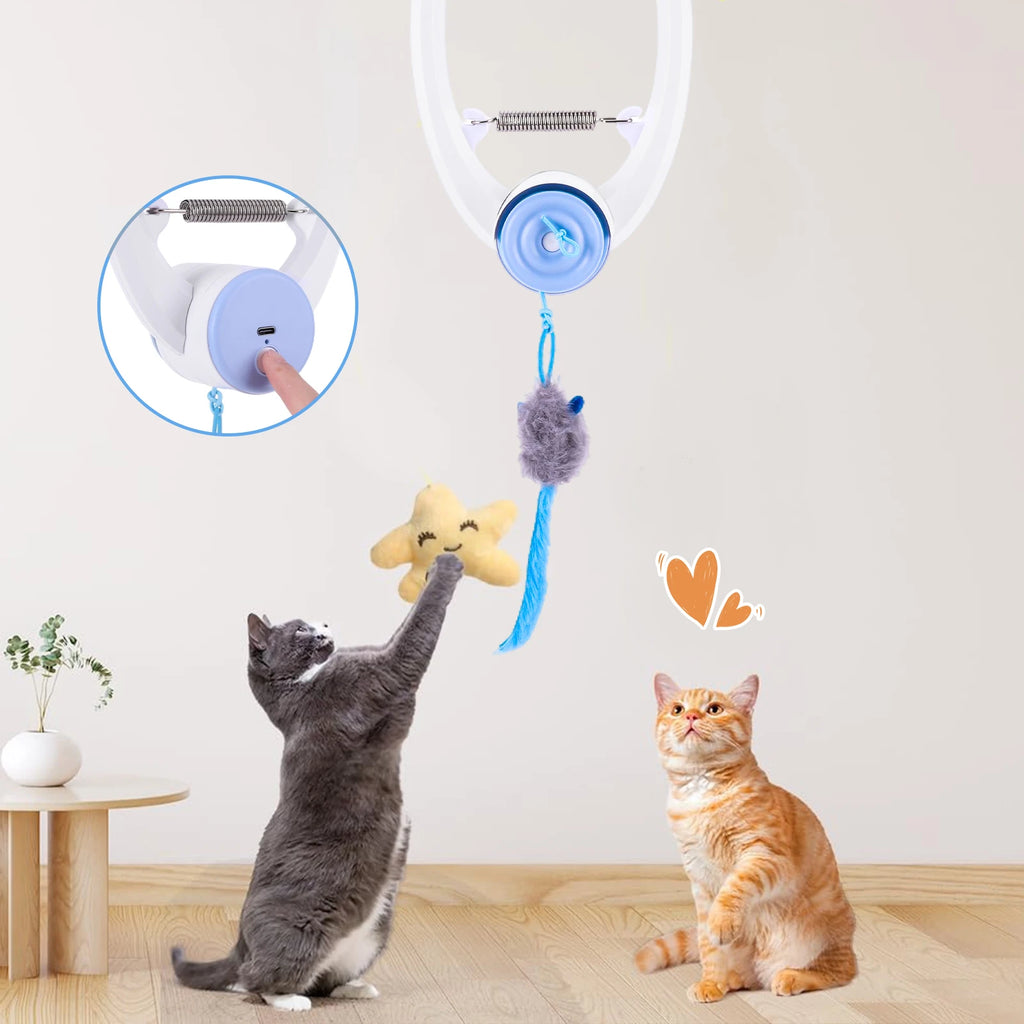 Retractable Door Hanging Automatic Retractable Kitten Toys Independent Play Hanging Door Cat Toys for Cat Kitten Playing Exercis