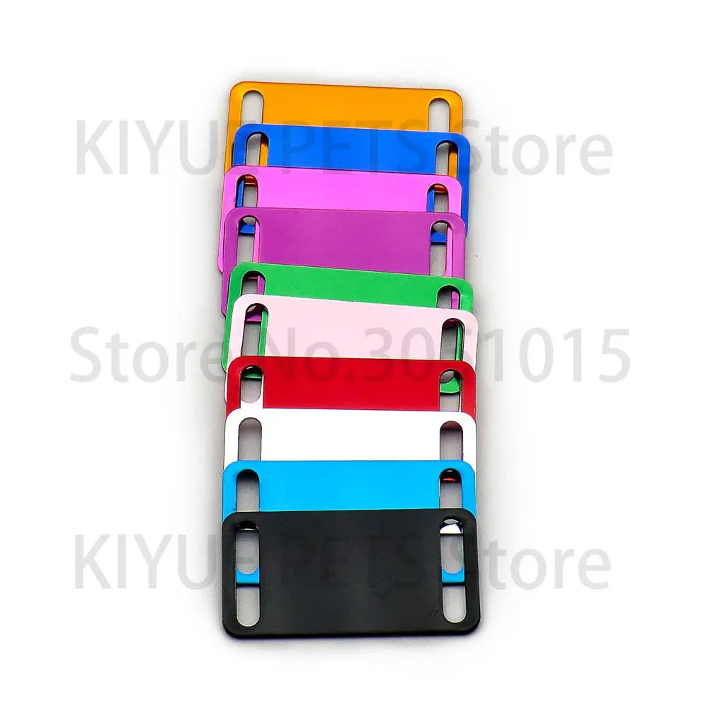 KIYUE 20Pc Pet Shop Aluminum Tags Dog Name Tag ID Plate Custom Laser Engraved For Cat Phone Number Lable Keyrings Accessories