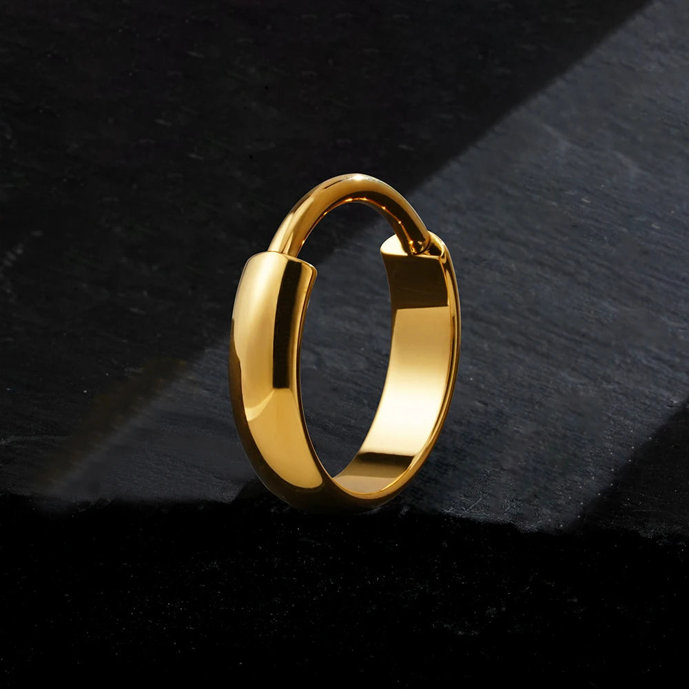 Right Grand ASTM F136 Titanium 16G Wide Chunky Conch Clicker Ring 8/10/12mm Cartilage Hoop Earring Earlobe Nose Piercing Jewelry