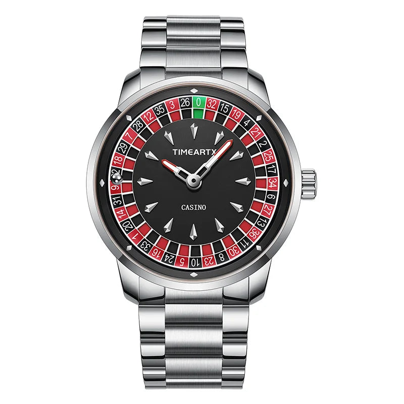 TIMEARTX Brand New Luxury Quartz Watches Man European Roulette Poker Game Wristwatch