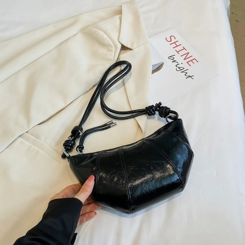 Casual Dumpling Shaped Large Capacity Shoulder Bag for Women 2026 New Style Soft Handle Single Strap Crossbody Luxury Bag