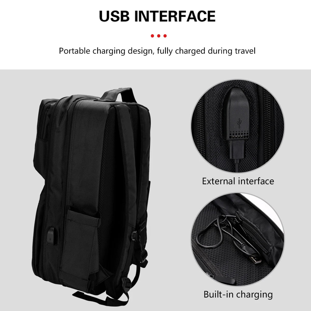 Adjustable Compartments Barber Backpack with USB Charging Port Travel Case for Hairstylist Tools Cosmetology Storage Bag