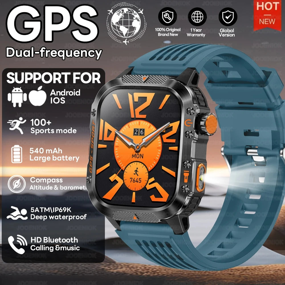 2025 New Dual-Frequency Satellite GPS Sports Smart Watch Compass Barometer Bluetooth Call 10ATM Waterproof Swim Smart Bracelet