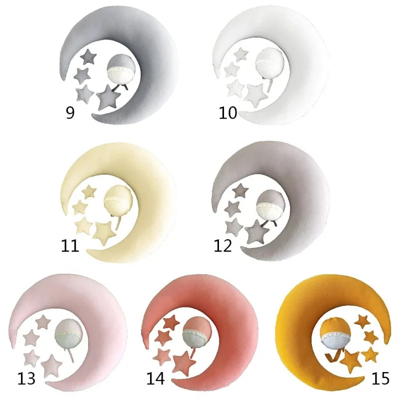 ❤️Moon Pillows Set Newborn Photography Accessories Posing Crescent Pillow 6Pcs/Set Studio Baby Photo Decoration Moon Fotografia
