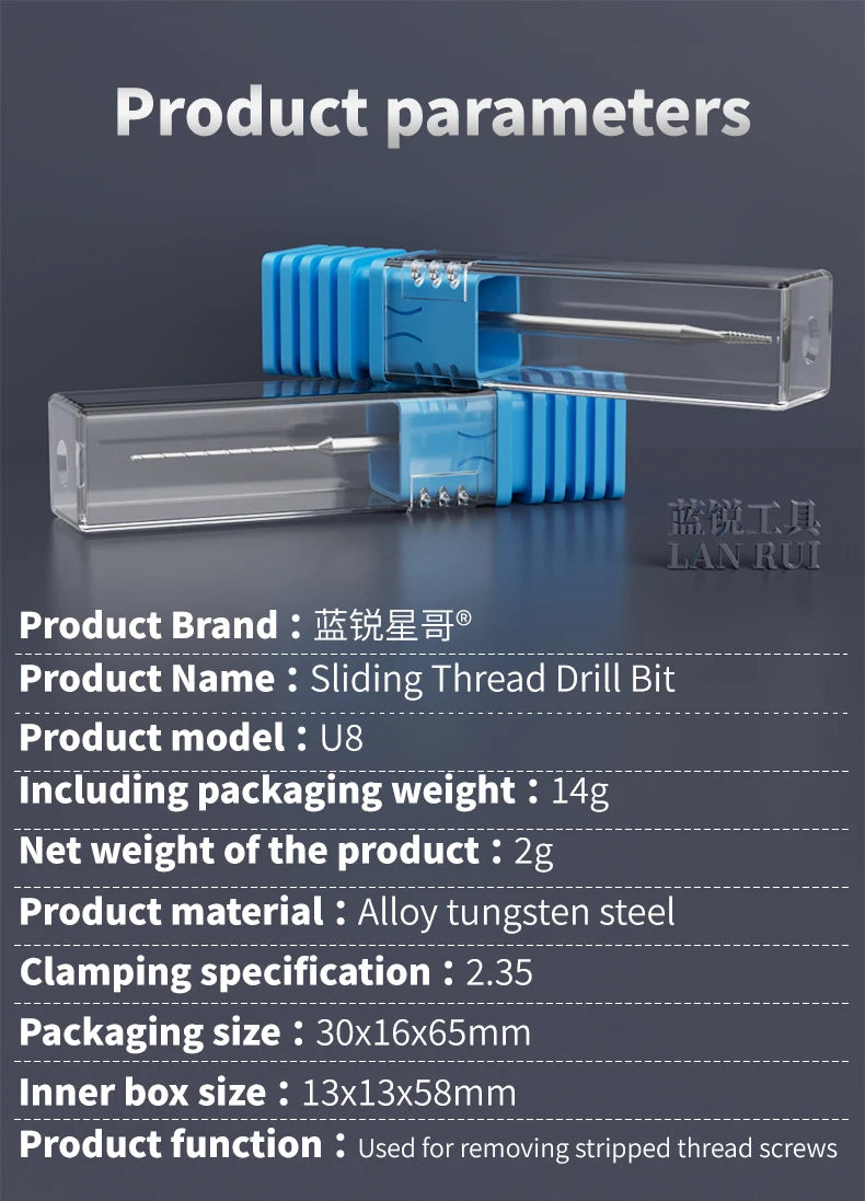LANRUI U8 Alloy Piercing Sliding Drill Bit for Mobile Phone Repair Alloy Piercing Sliding Drill Bit Removal Extraction Tool