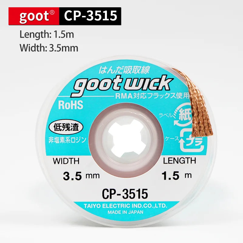 GOOT Desoldering Wick CP2015 CP2515 CP3015 CP3515 High Quality Braided Copper Wire BGA Solder Remover Repair Tool