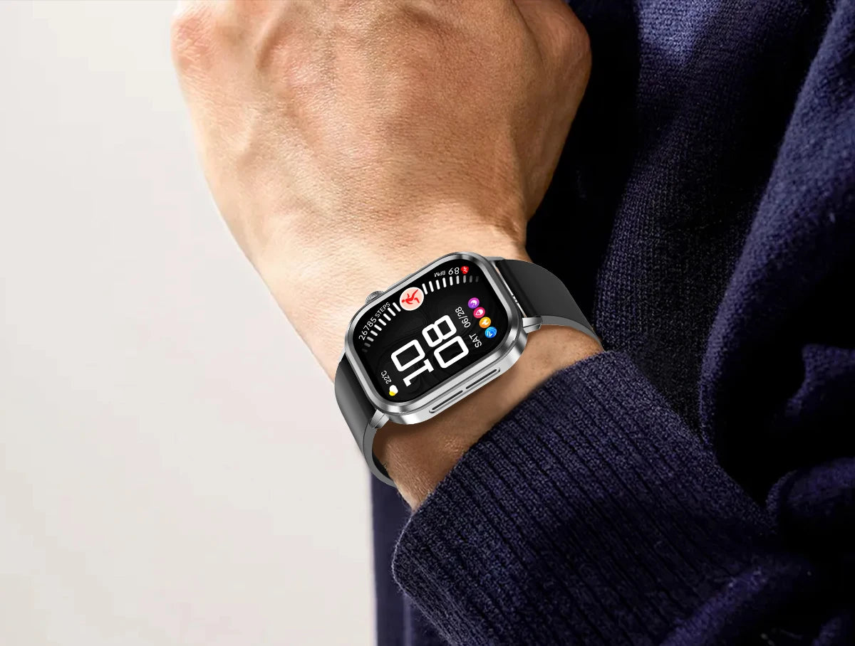 New Accurate Blood Pressure Smart Watch Uric Acid ECG+PPG Blood Oxygen Body Analysis Body Fat LED Flashlight smart watches 2025