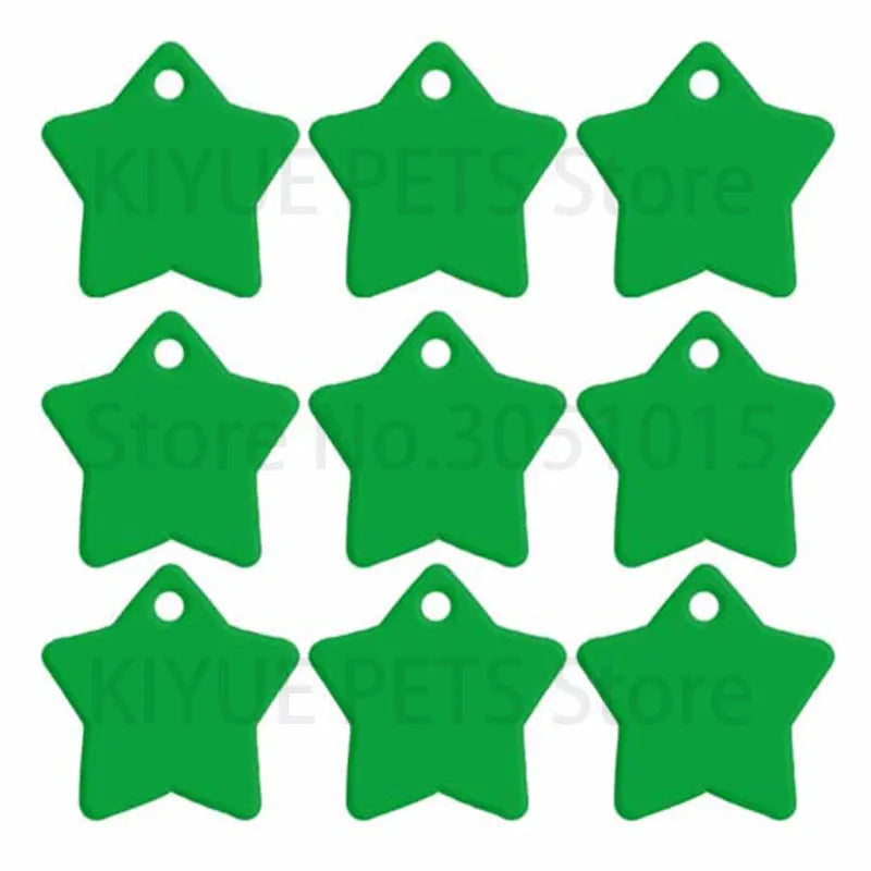 Wholesale 20Pcs Anti-lost Dog Tag For Collars Dog Name ID Tags Gifts for Dog Star Pet Collar Tags for Dog Owner Engraved Pet Tag