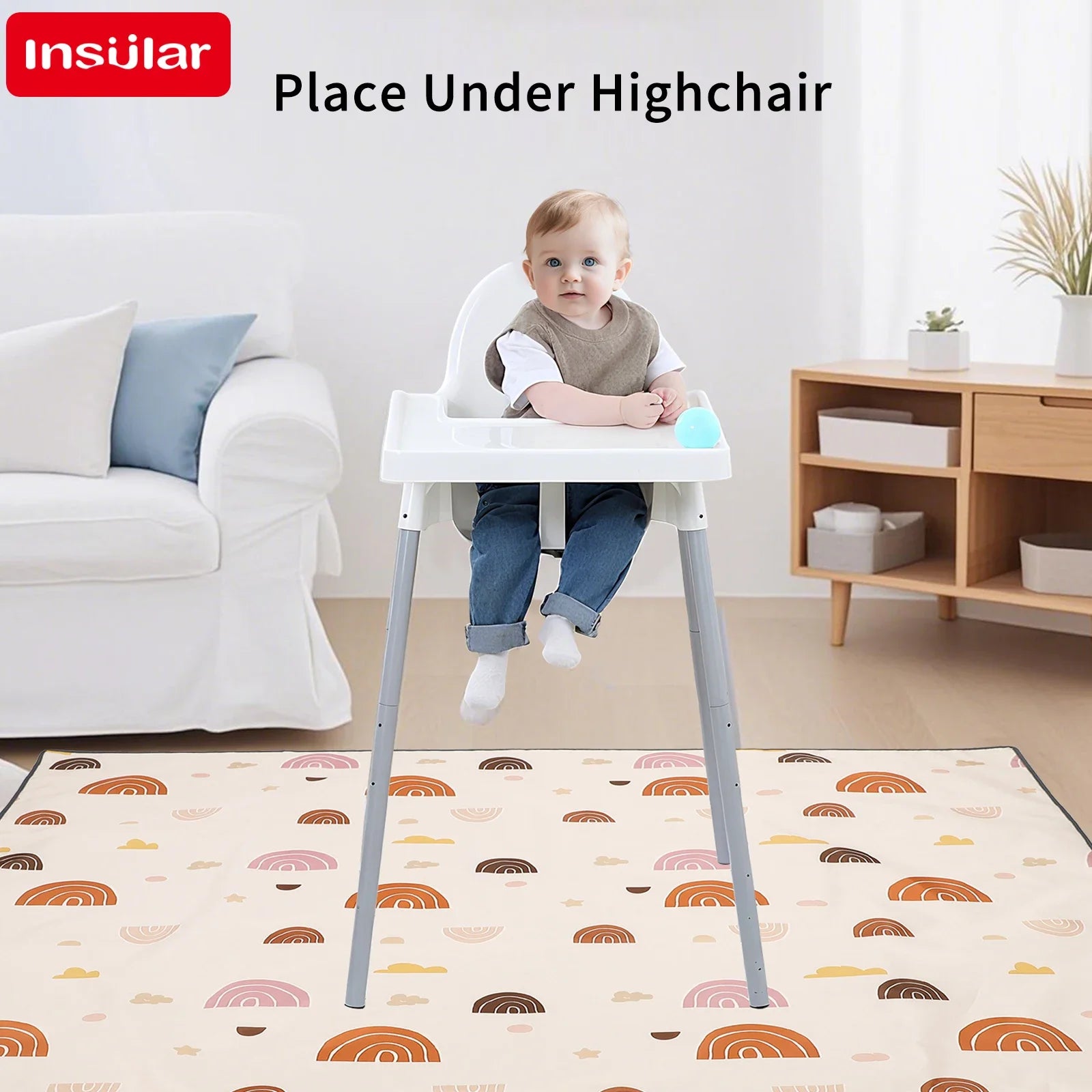 Insular Kids Educational Mattress Foldable Baby Play Mat Non-slip Durable Child Carpet Nursery Climbing Pad Waterproof 0-3Y