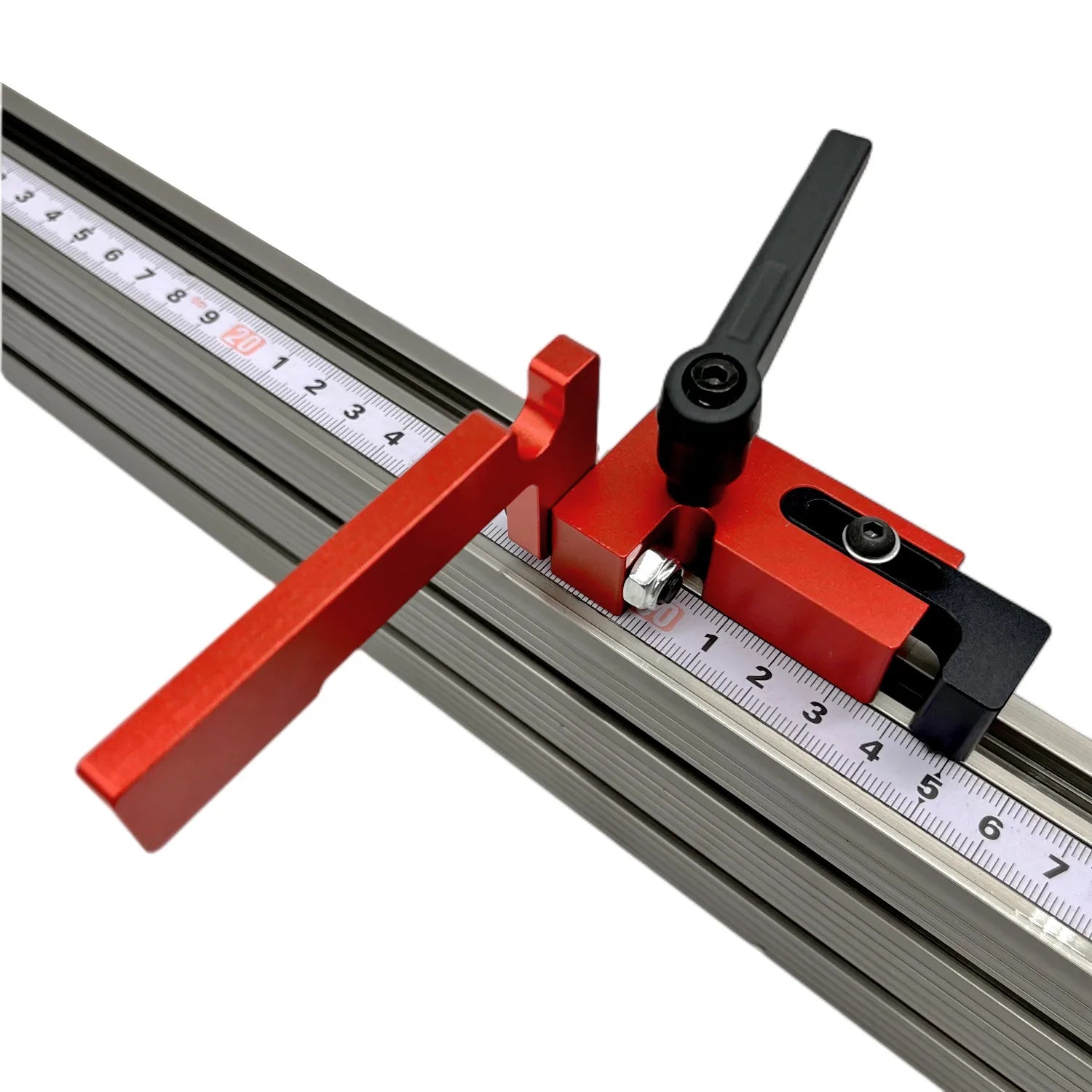 Miter Track Stop T-Slot T-Tracks Stop Chute Locator Aluminium Alloy Backing Connector for Woodworking Guide Rail Table Saw DIY
