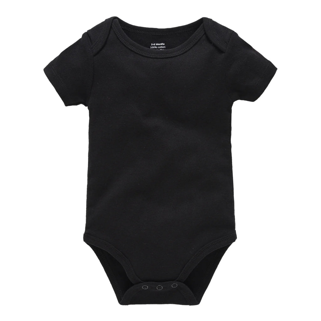 2025 Solid White Baby Clothes Short Sleeve Cotton Baby Girls Boys Bodysuit Newborn body bebe 0-24 months Infant Jumpsuit