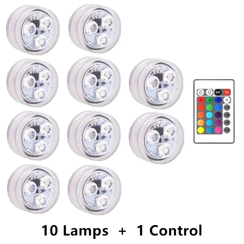 Remote Control Underwater Light Waterproof,Color Changing LED Pool Lamp for Indoor Aquarium, Bowl, Table Centerpiece Nightscape