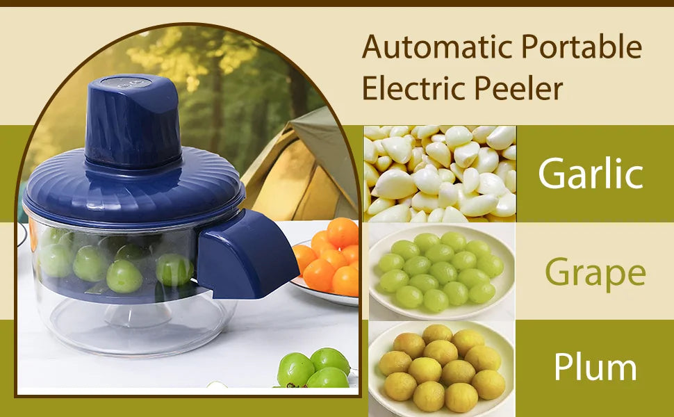 Upgrade 2-in-1 Automatic Grape Peeler Machine, Electric Garlic and Cherry Tomato Peeler, Cordless Fruit Skin Remover for Small P
