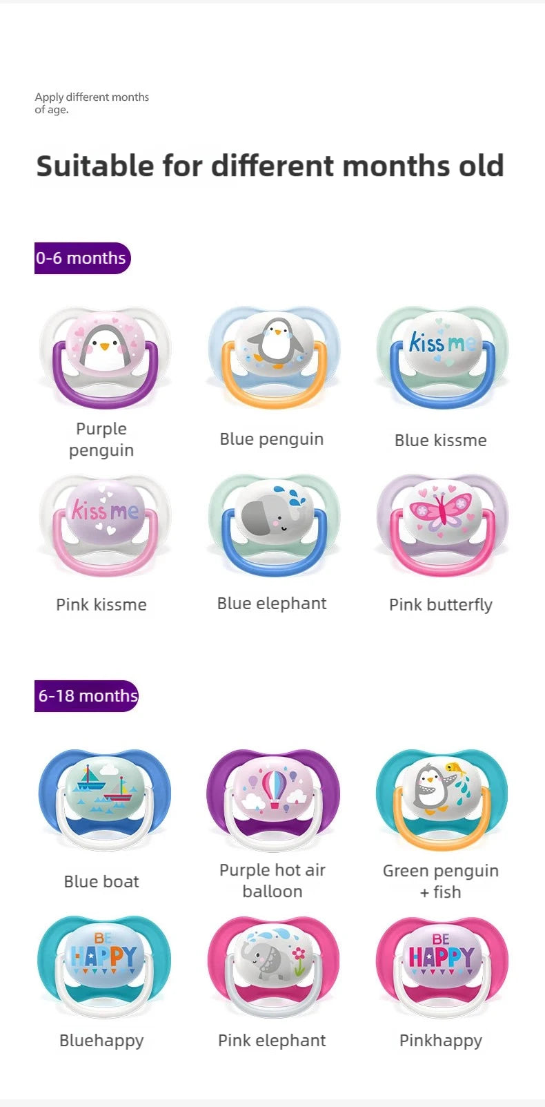 PHILIPS AVENT Silicone Nipple Pacifier Baby Toddler Soothe Kids Newborn Baby Silicone Teething Pacifier Orthodontic Nipples Baby