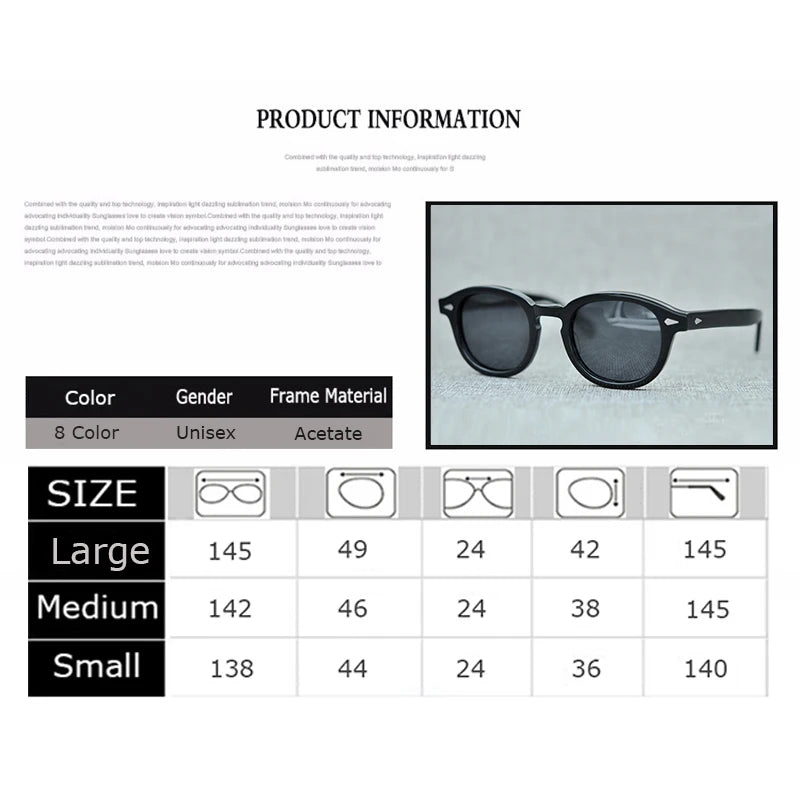 Johnny Depp Polarized Sunglasses Men Women Luxury Brand Designer Style Sun Glasses For Male Female Oculos