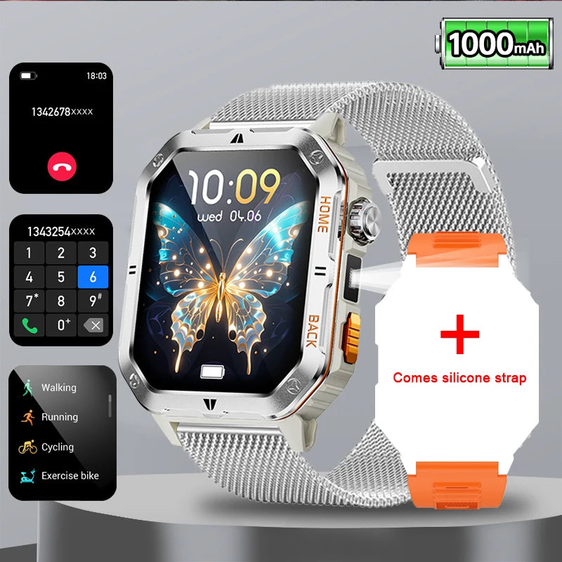 2025 New Smart Watch Men 1000mAh Ultra Large Battery 3ATM Professional Waterproof 2.01" HD Display Outdoor GPS Sports Smartwatch