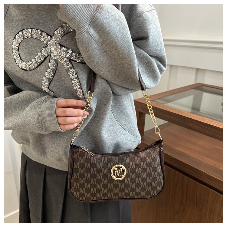 Vintage Floral Print Underarm Bag Women's Crossbody Shoulder Bag Casual Versatile Small Bag Popular Female Fashion Design