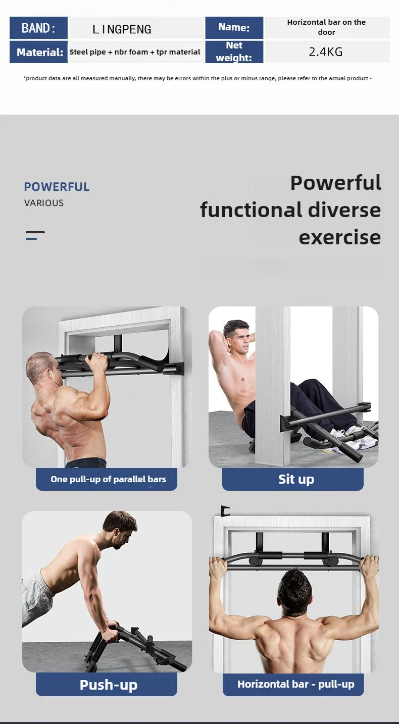 Door Frame Pull-up Bar Wall Mounted Door Pull-up Bar Pull-up Bar Multi-purpose Push-up Bar Indoor Home Gym Equipment