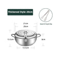 Japanese Deep Frying Pot With A Thermometer And A Lid Fryer Pan 304 Stainless Steel Kitchen Tempura Oil Frying Pan Fryer