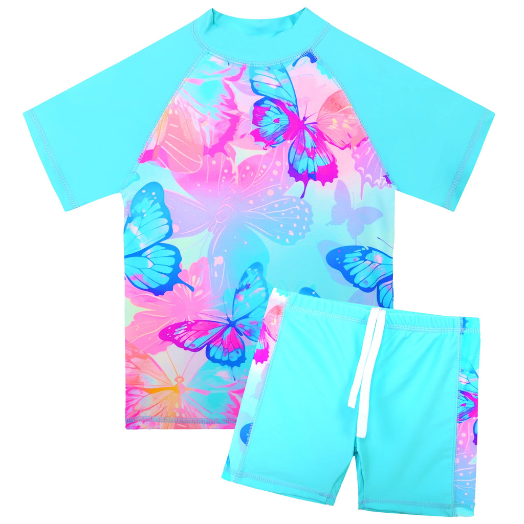 BAOHULU Teens Two Pieces Swimwear Girls Swimming Costume Swimsuit 3-14Y Kids UPF50+ Sun Protective Summer Beach Swimming Clothes