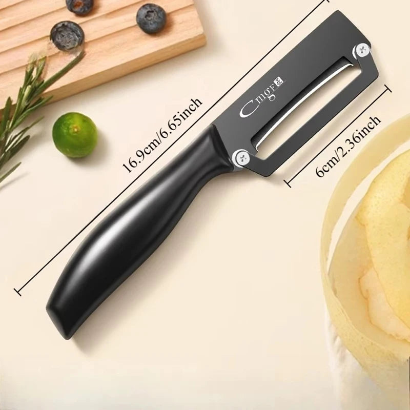 Stainless Steel Kitchen Peeler Multi-Function Kitchen-Specific Peeler for Slicing Fruit and Vegetables with Wooden/ Steel Handle
