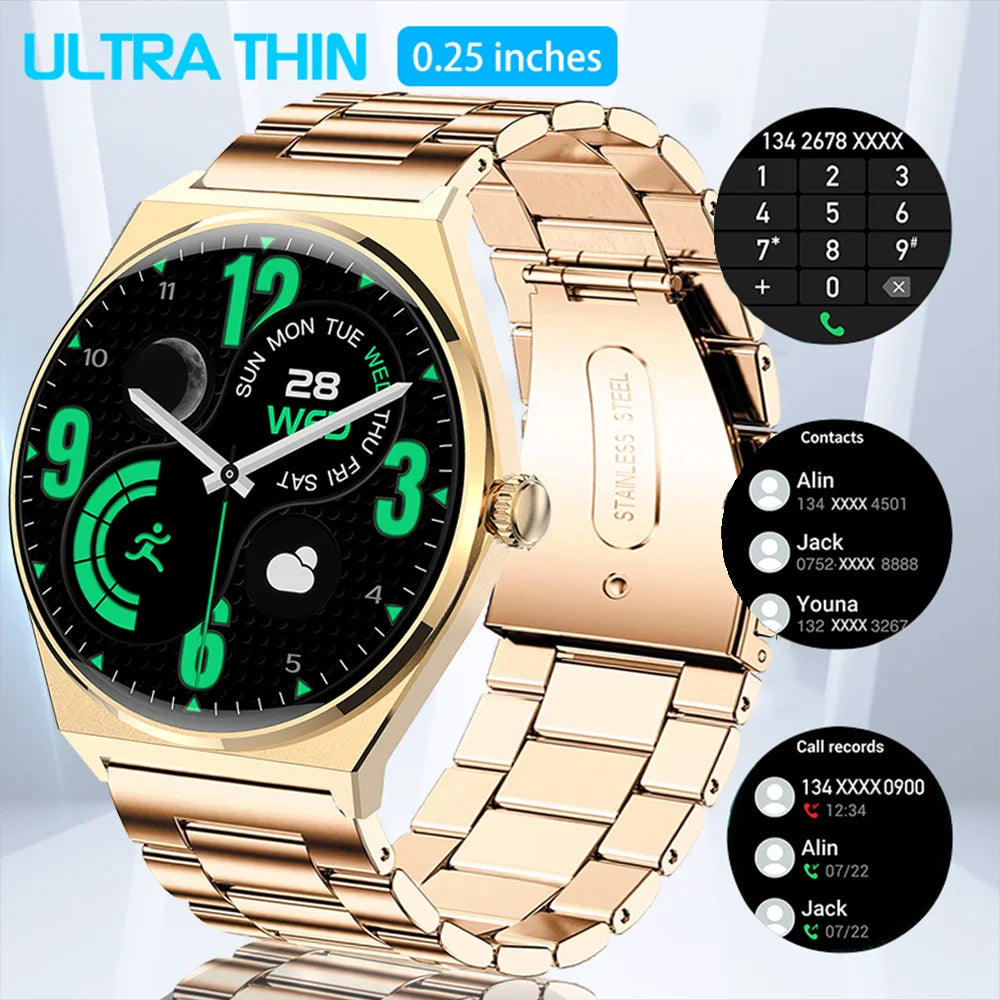 DAORKOW New Ultra thin Wireless Call SmartWatch Women Watches Men Sports Fitness Tracker Heart Rate Smartwatches For Android IOS