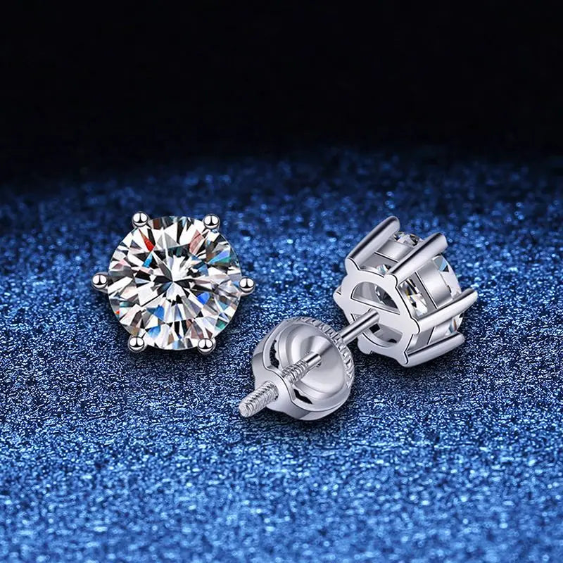 Premium 0.5-2ct Moissanite Diamond Stud Earrings for Women Orginal 925 Sterling Silver Screw Back Women Moissanite Earring 2026