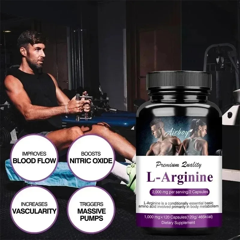 Men's L Arginine Capsules Supplement Endurance Performance for Workouts Muscle Growth Mercury for Adult