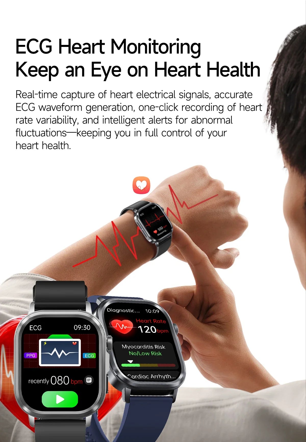 New Accurate Blood Pressure Smart Watch Uric Acid ECG+PPG Blood Oxygen Body Analysis Body Fat LED Flashlight smart watches 2025