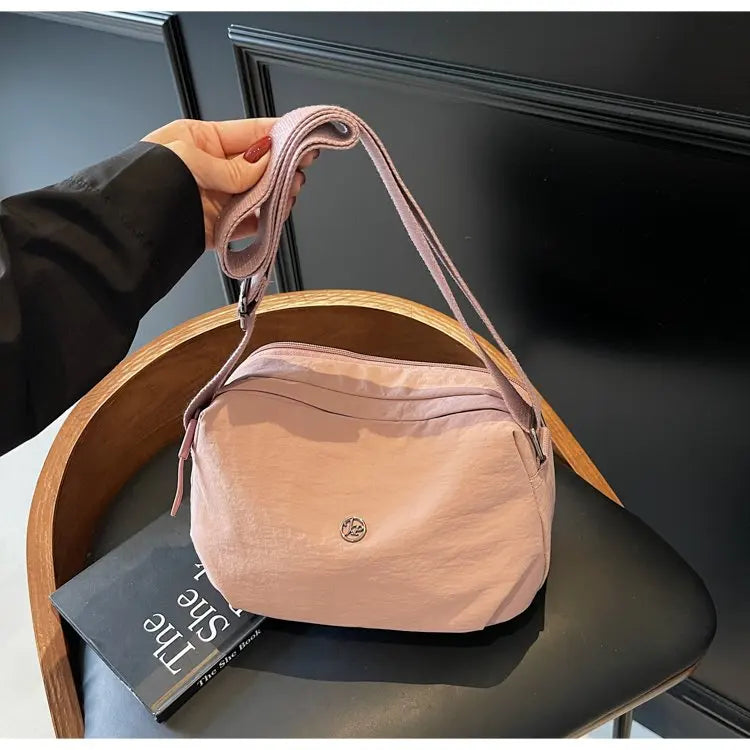 New 2025 Multi-Layer Casual Women's Crossbody Bag Portable Multi-Pocket Lightweight Waterproof Nylon Bag Soft Square Bag