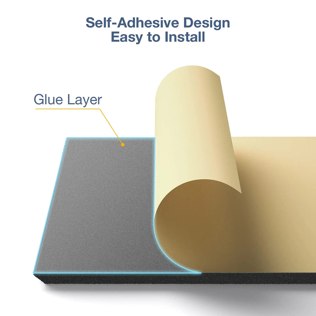 12 Pack Self-Adhesive Acoustic Panels 12" X 12" X 0.4" Square Sound Proof Panels Noise Insulation Wall Stickers for Home Studio