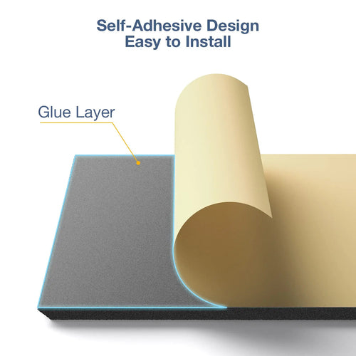 12 Pack Self-Adhesive Acoustic Panels 12" X 12" X 0.4" Square Sound Proof Panels Noise Insulation Wall Stickers for Home Studio