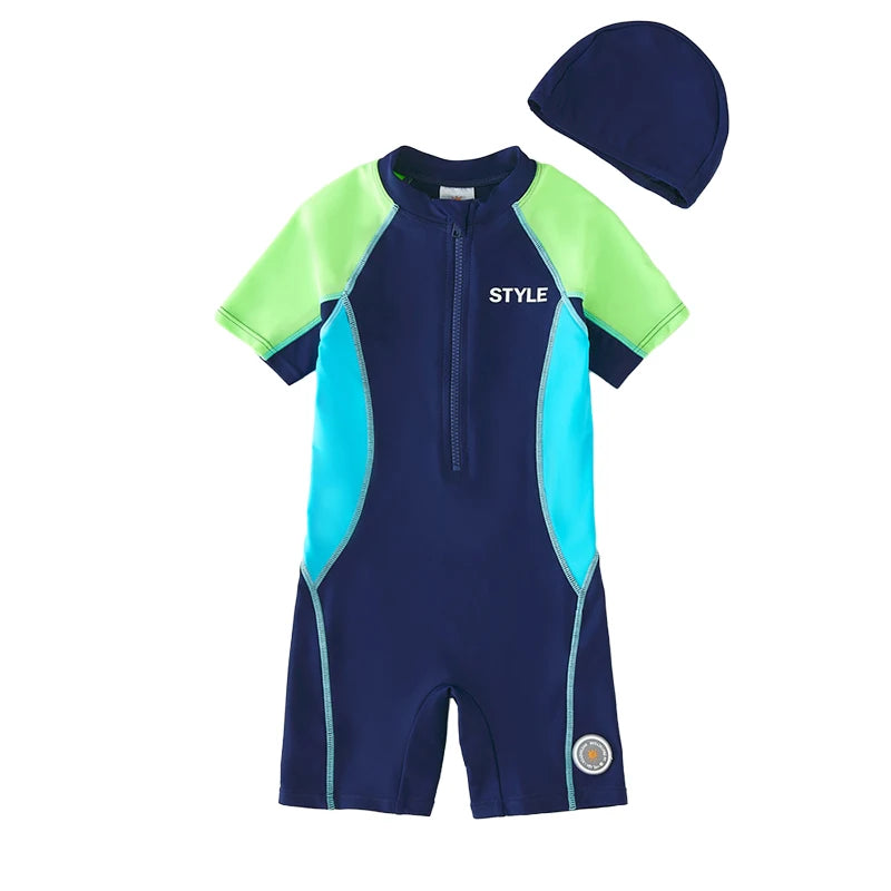 Children's Swimsuit Orange Long Sleeve Rash Guard Kids UPF50 UV Protection Boy's Beach Clothes Shark Swimming Bathing Suit Kids