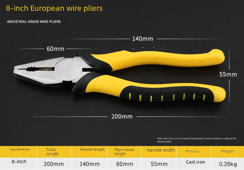 6-inch 8-inch Steel Wire Cutters Sharp Nose Tiger Mouth Design Manual Hardware Tools Tiger Skin Handle