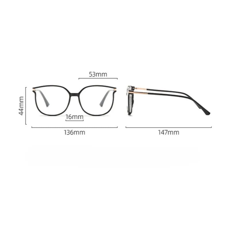 +100 To +400 Fashion Reading Glasses Anti Blue Light Presbyopia Glasses Oval Shaped Women's Finished Presbyopia Glasses Unisex