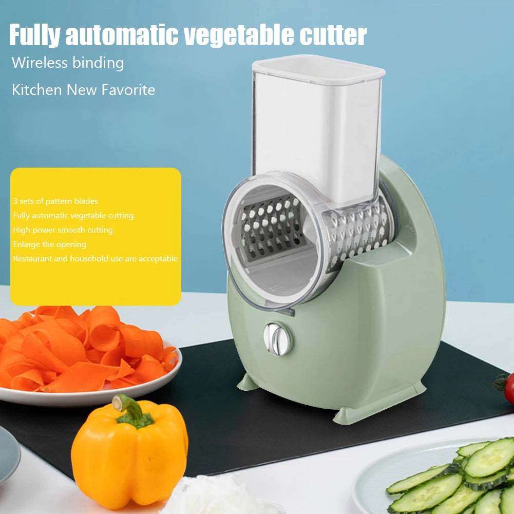 Electric Potato Chopper Household Gadgets 3-in-1 Multifunctional Potato Shredder Carrot Cheese Rechargeable Kitchen Accessories