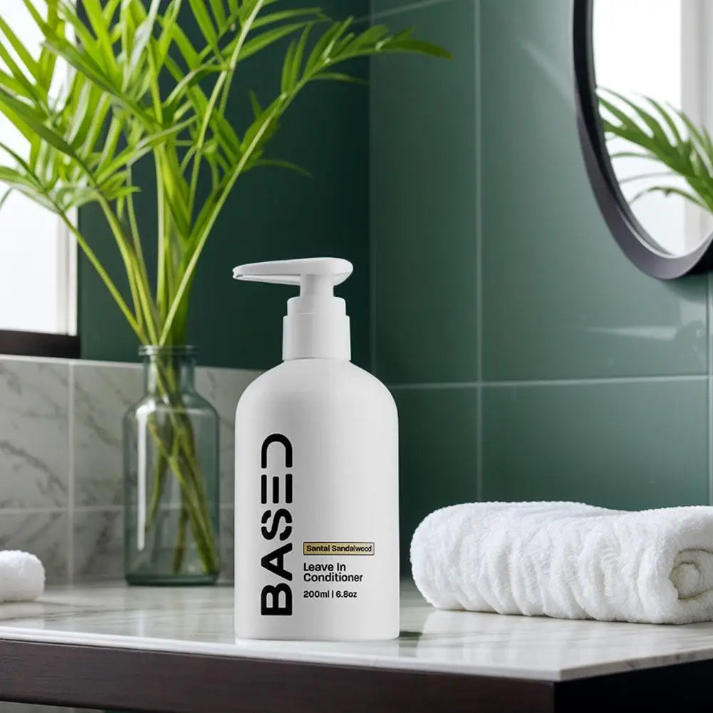 BASED Sea Salt Hair Styling Set, 200ml Santal Sandalwood Scent, Volumizing Spray & Curl Cream, Long-Lasting Hold Fluffy Wave