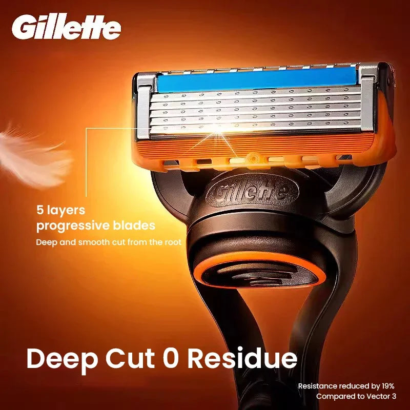 Gillette Fusion 5 Razor Set 1 Handle 25 Cartridges 5 Ultra-Thin Blades Lubrication Strip Back Trimmer