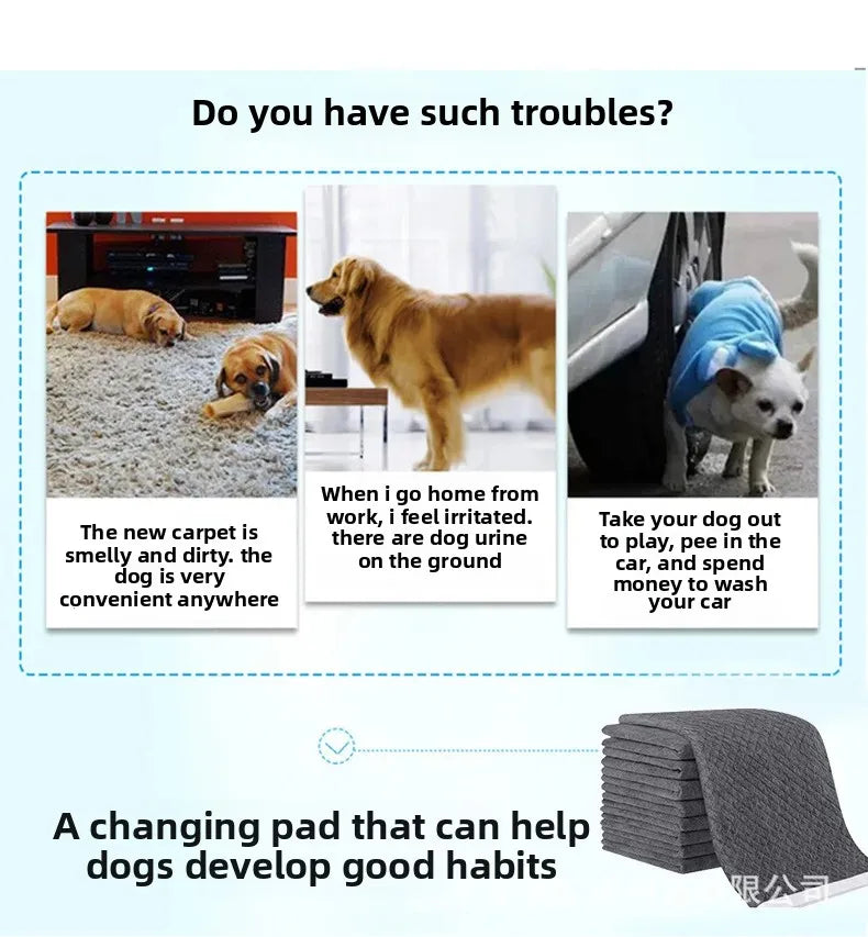 Thickened Bamboo Charcoal Pet Urine Pad Disposable Diaper for Dogs And Cats Absorbent Water Proof Mat Eco Friendly Pet Supplies
