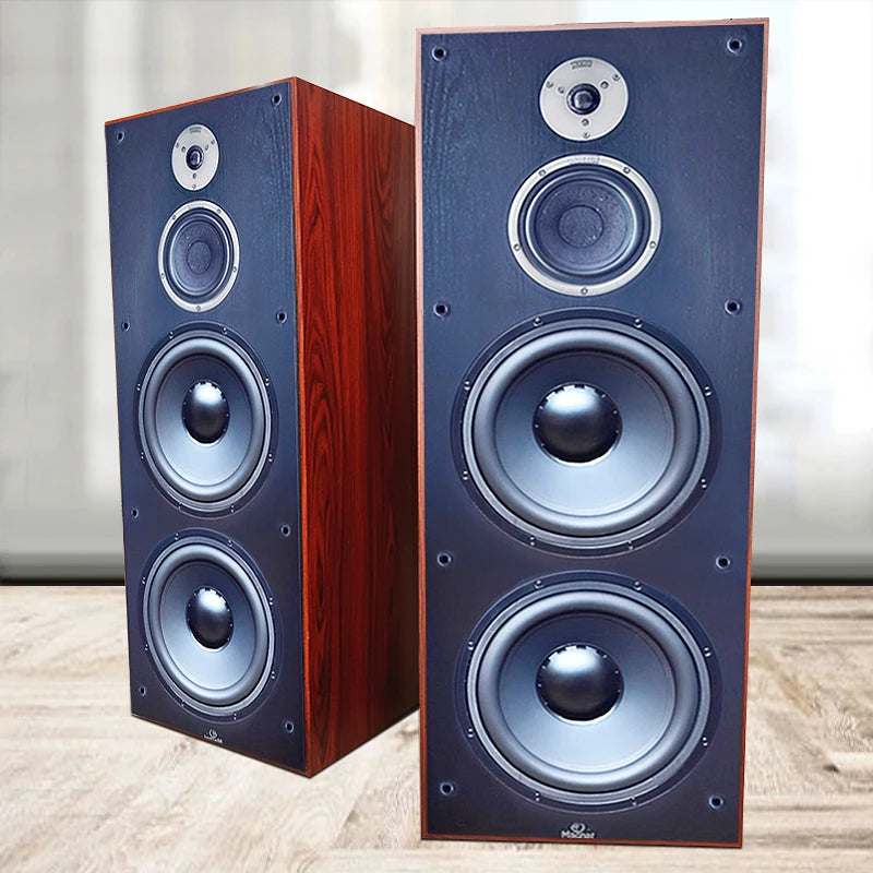 200W 12-inch Floor Speakers Surround Hi-fi Passive Speakers Home Theater High-power Bookshelf Speakers Three-unit Bass Speakers